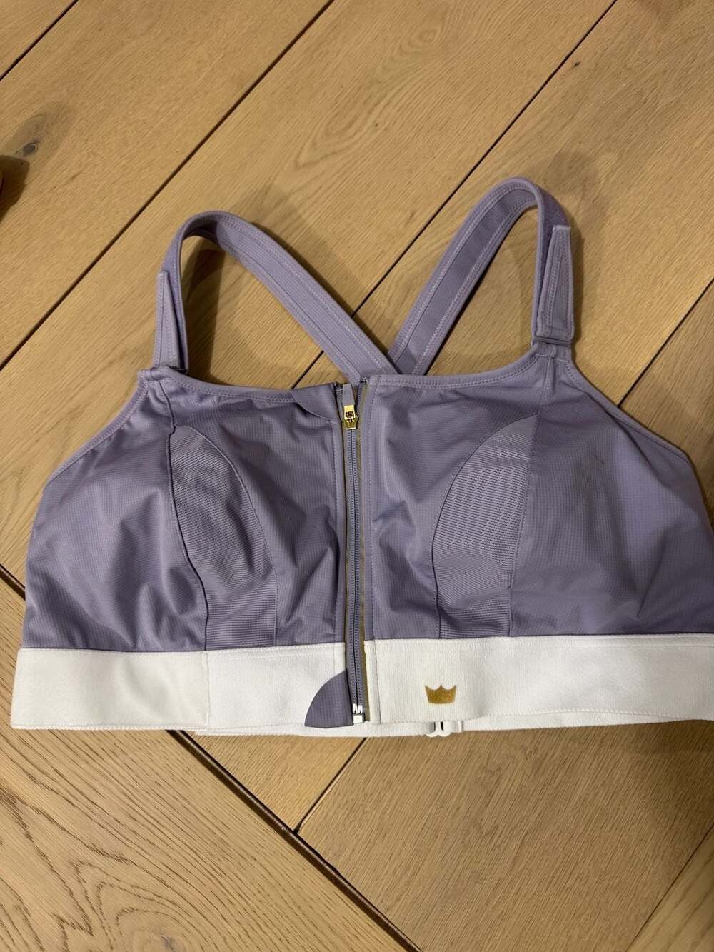 Shefit Ultimate Sports Bra Purple Front Zip Adjustable High Impact